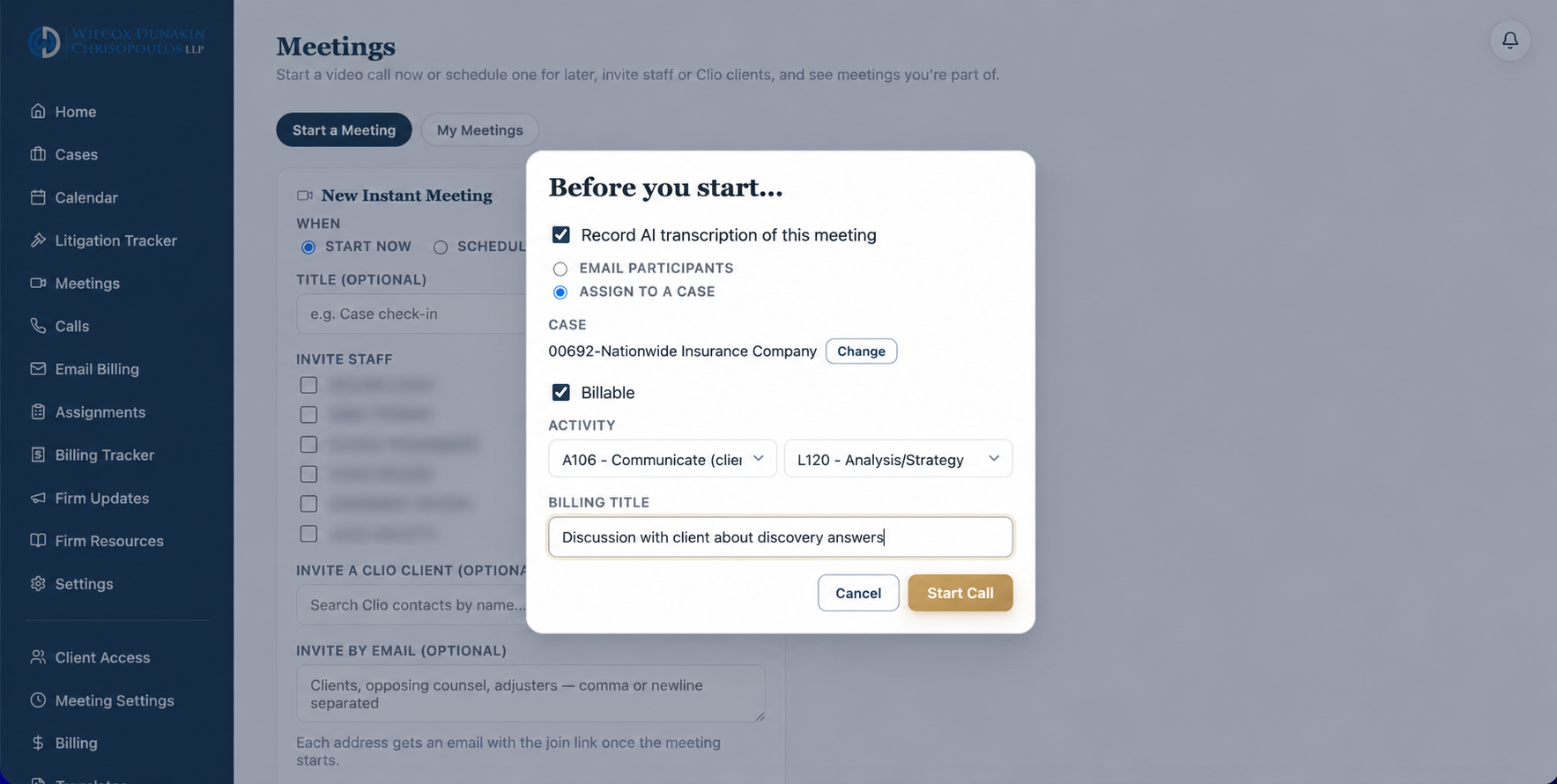 FirmRx meeting summary interface